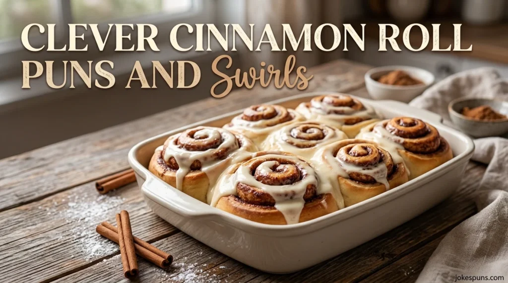Clever Cinnamon Roll Puns and Swirls