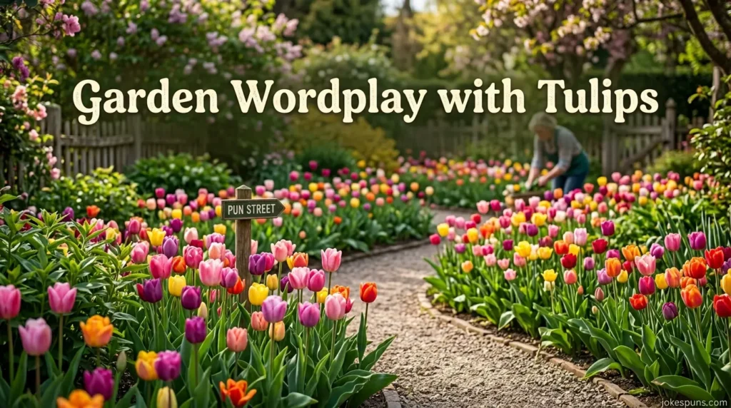 Garden Wordplay with Tulips