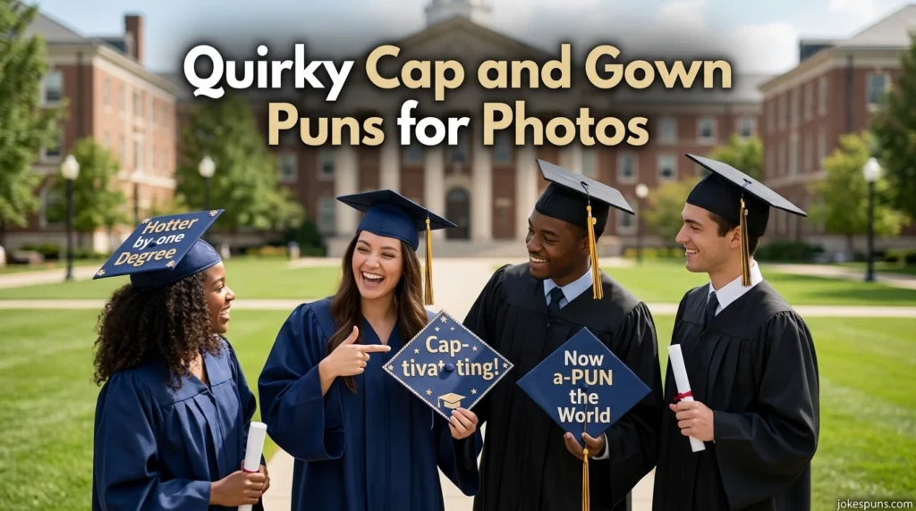Quirky Cap and Gown Puns for Photos