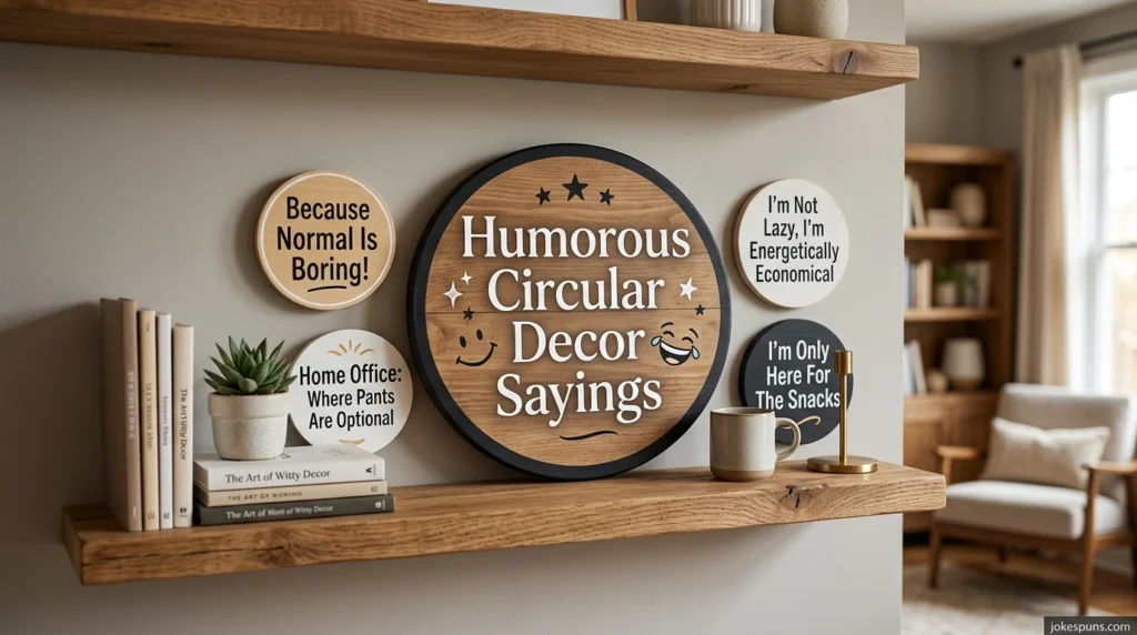 Humorous Circular Decor Sayings